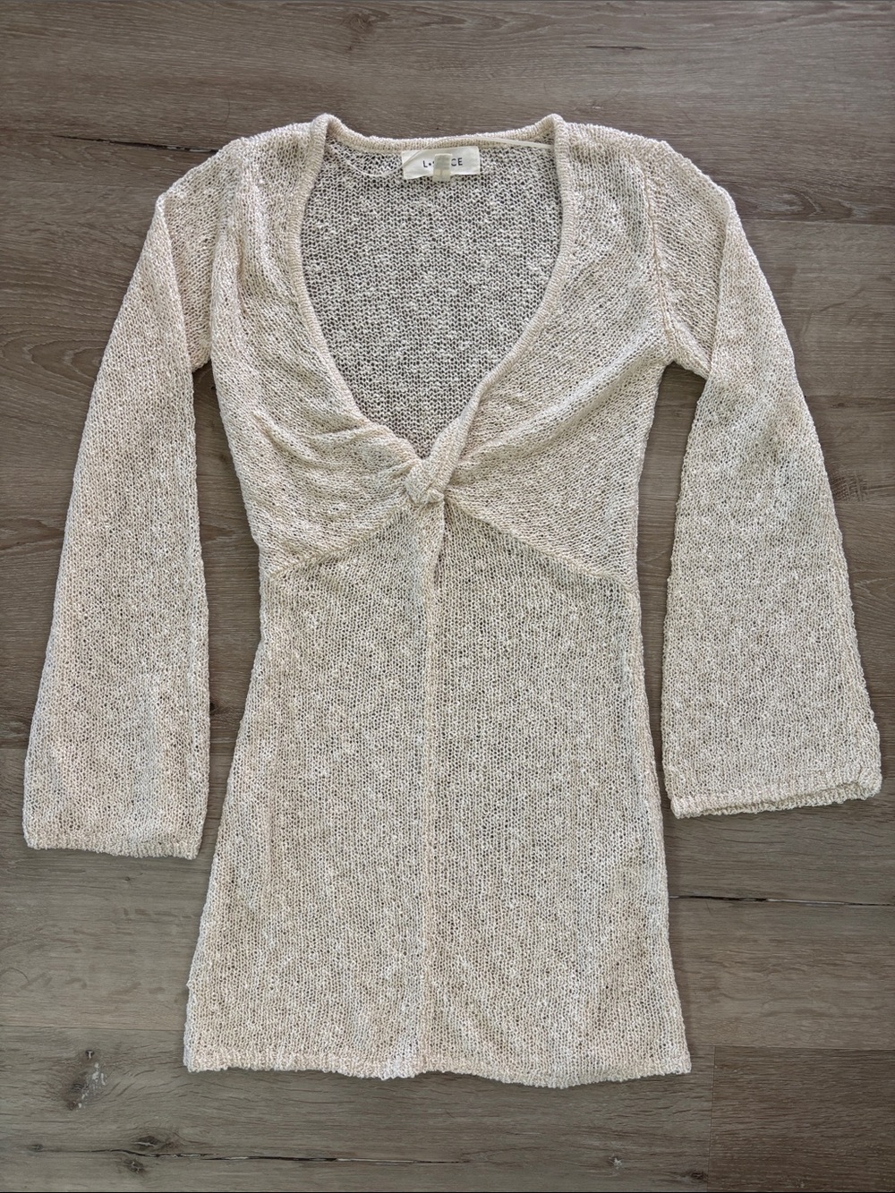 l*space XS Cream Palisades swim, bikini cover up dress